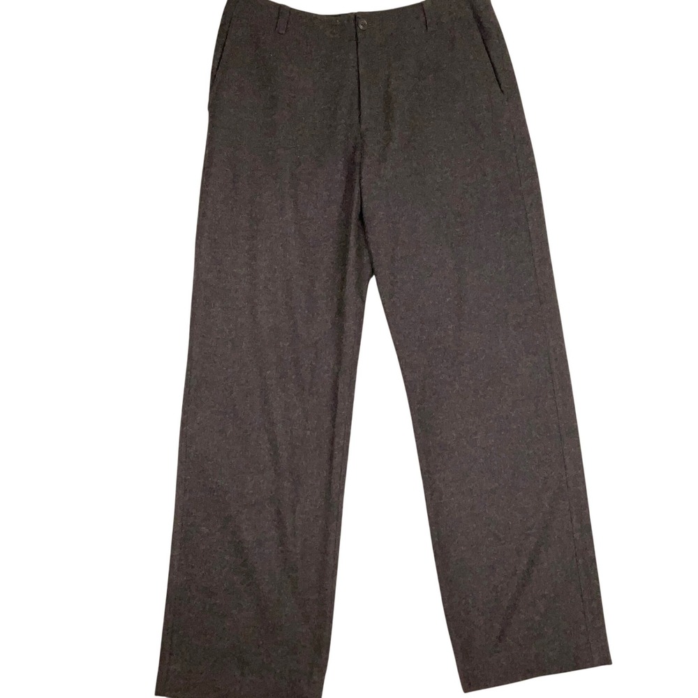 J.Crew Trousers Mens 36x34 Brown Herringbone Wool Straight Leg Dress Pant